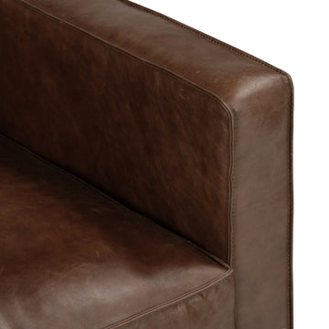 Poly and Bark Mateo Leather Lounge Chair, Chocolate Brown