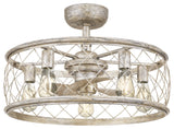 Quoizel RDY3122CS Five Light Fandelier, Century Silver Leaf Finish