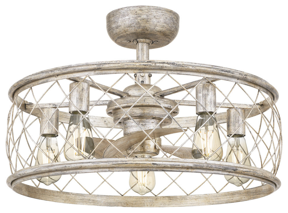 Quoizel RDY3122CS Five Light Fandelier, Century Silver Leaf Finish