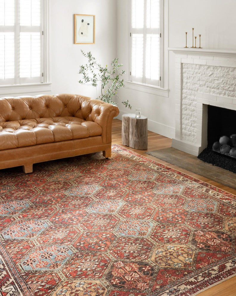 Spice Multi-Printed Polyester Loren LQ-16 Area Rug, 7'6"x9'6"