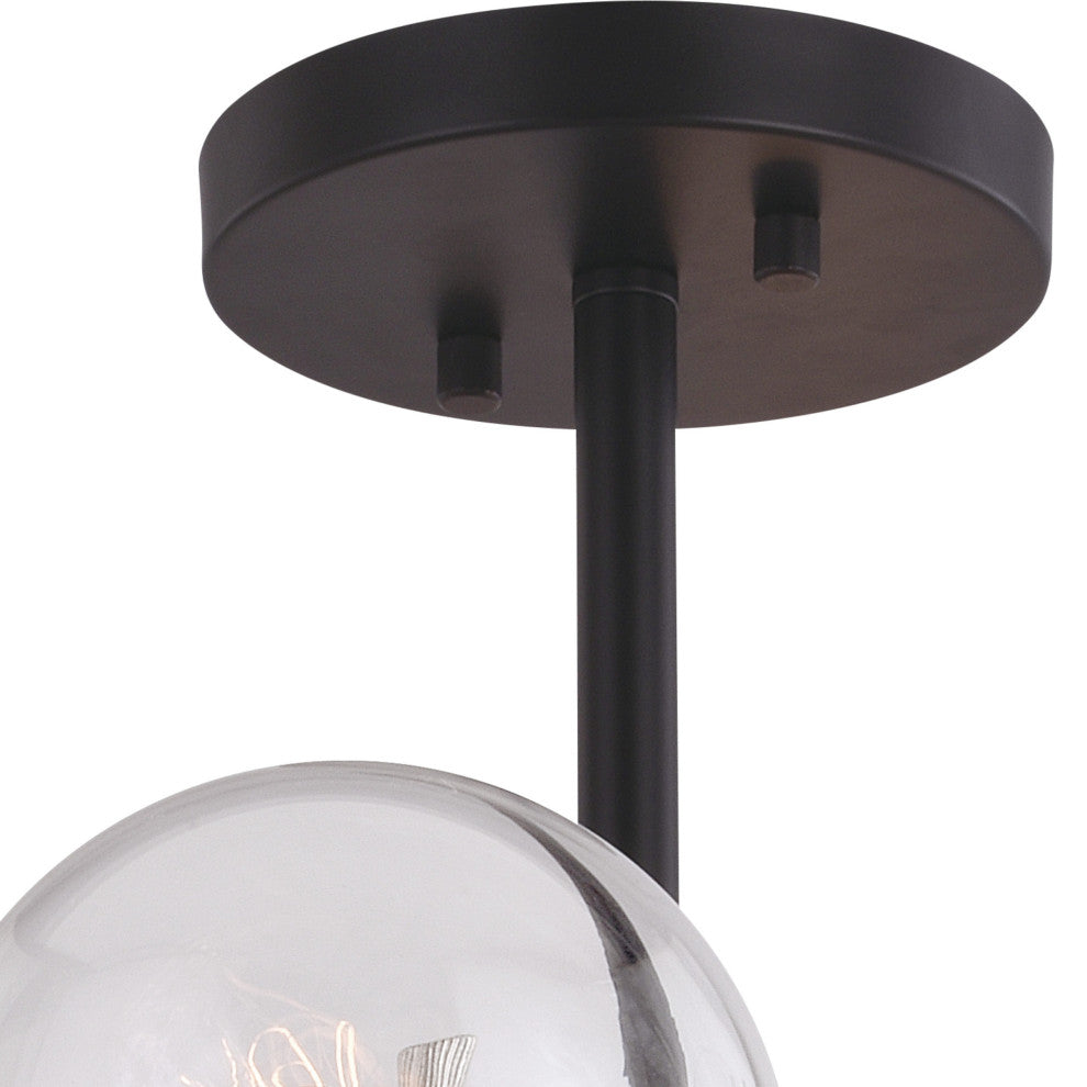 Orbit 30" 9-Light Semi-Flush Mount Satin Nickel And Oil Rubbed Bronze
