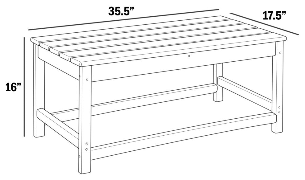 WestinTrends HDPE Plastic Outdoor Patio Classic Adirondack Coffee Table, Lime
