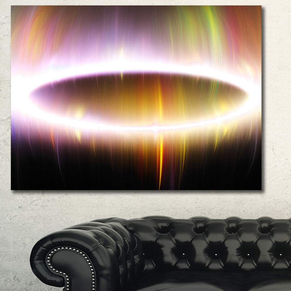 Large Oval of Northern Lights, Abstract Art on Canvas, 40x30