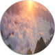 Sunlight Over Heavy Fog Panorama, Landscape Round Wall Art, 38"
