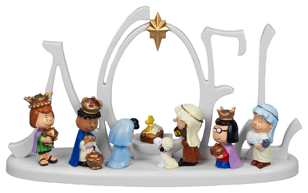 10" Battery-Operated LED Peanuts Lighted Nativity Scene
