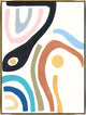 30x40 Colorful Lines III, Framed Artwork, Gold