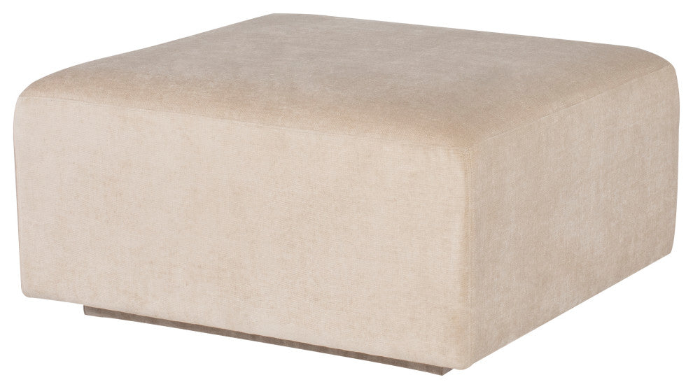 Lilou Almond Fabric Modular Sofa Ottoman