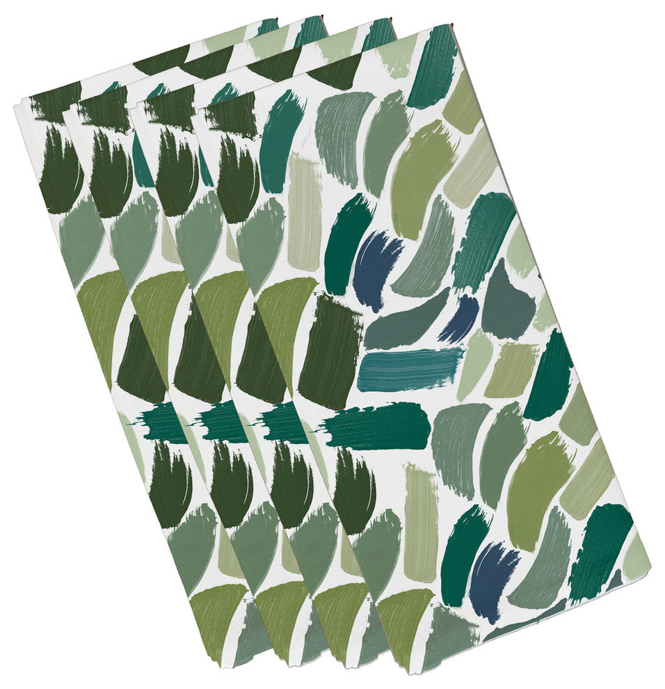 Wenstry Geometric Print Napkin, Green (Set of 4), 19 x 19"