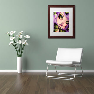 Natasha Wescoat 'Green Eyed Violet' Art, Wood Frame, White Mat, 11x14