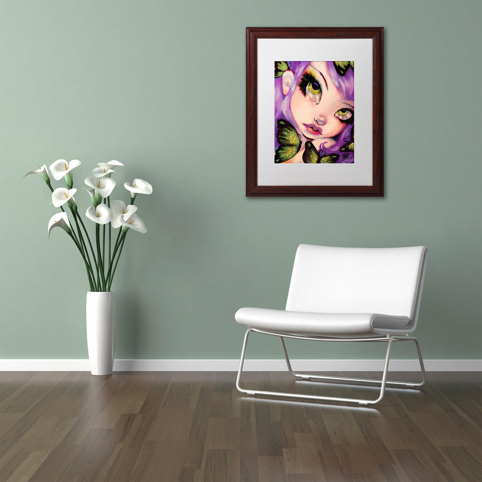 Natasha Wescoat 'Green Eyed Violet' Art, Wood Frame, White Mat, 11x14