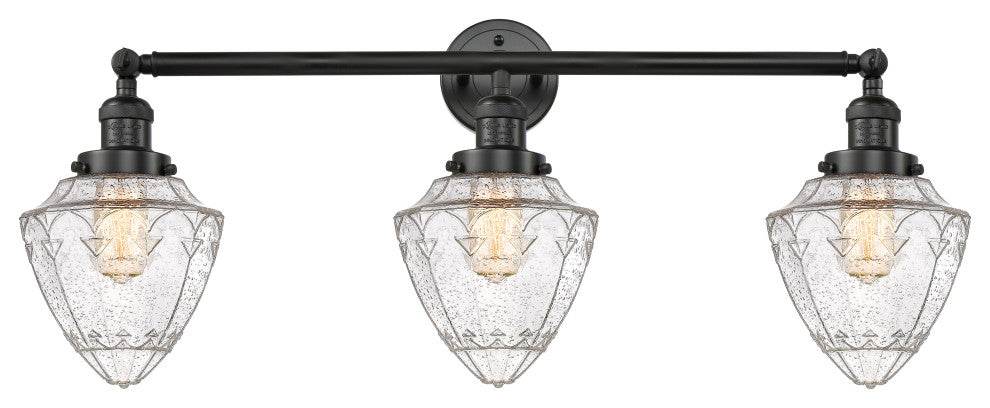 Innovations 205-BK-G664-7-LED 3 Light Bath Vanity Light, Matte Black