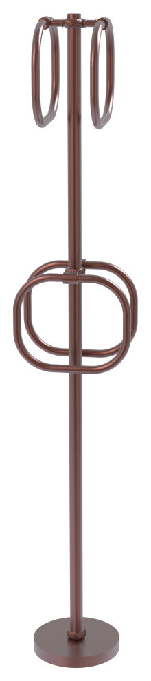 Towel Stand with 4 Integrated Towel Rings, Antique Copper