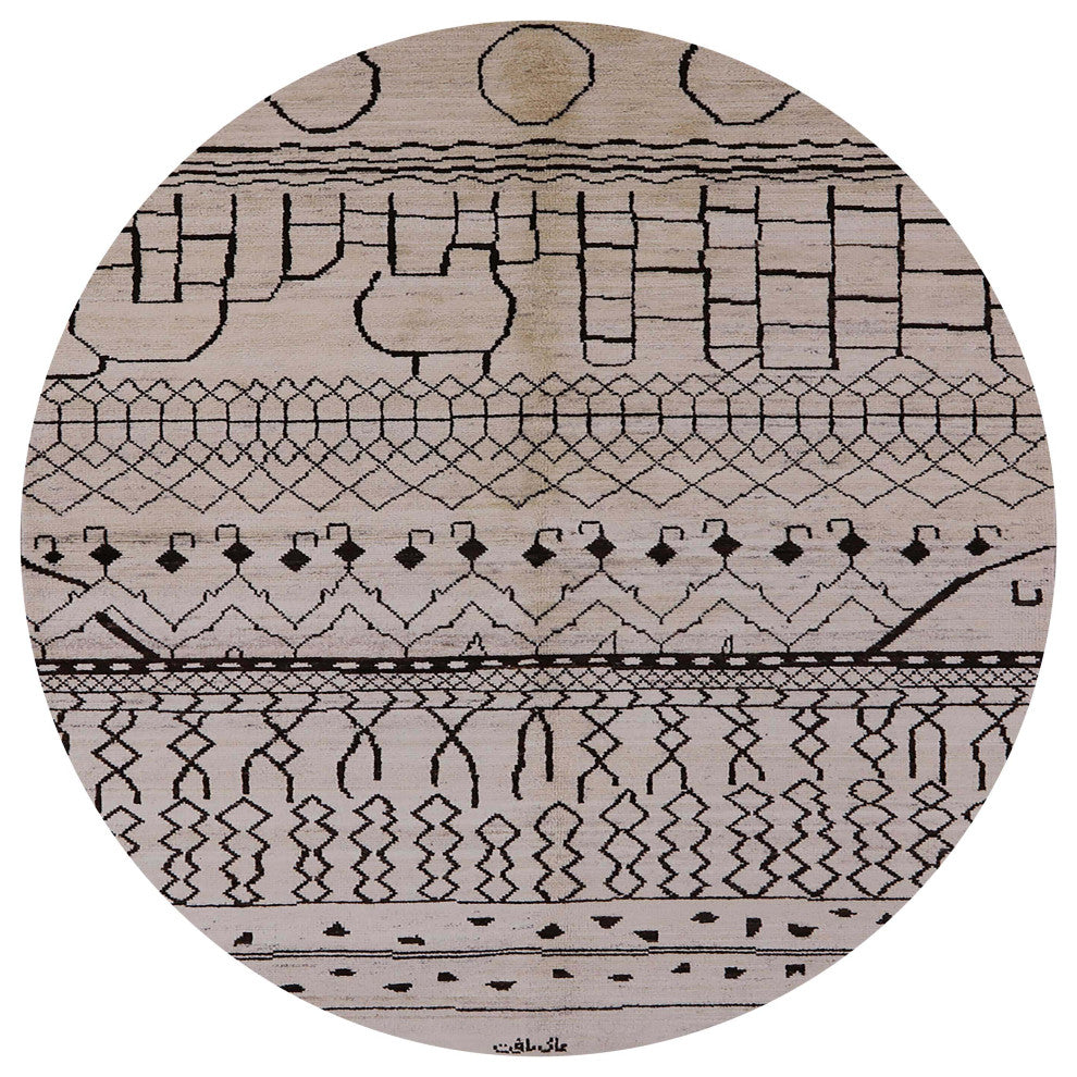 Ahgly Company Indoor Round Mid-Century Modern Area Rugs, 4' Round