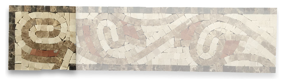 Marble Mosaic Border Decorative Accent Tile Waltz Crema 4x4 Polished, 1 piece