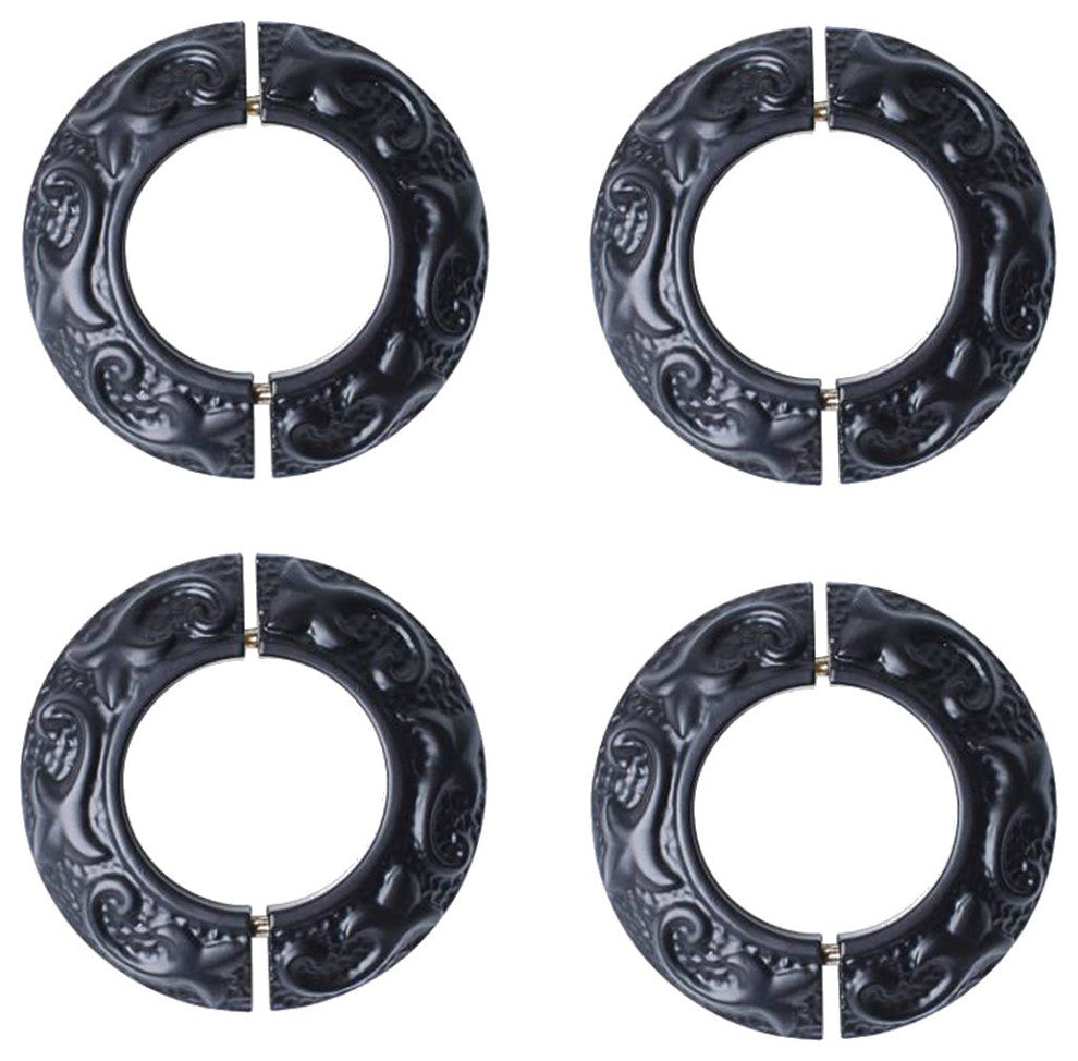 Rustproof Radiator Flange Black Aluminum Powder Coat Collar 4 Pack