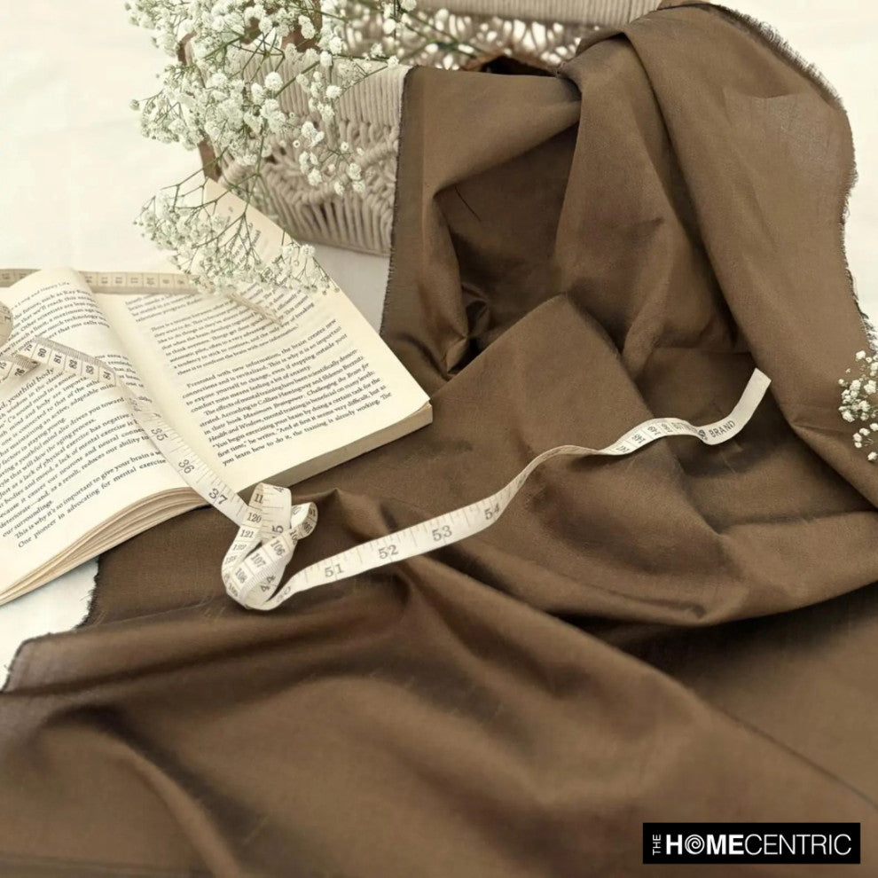 Medium Brown Art Silk Fabric By The Yard, 7 Yards For Curtain, Dress Wholesale