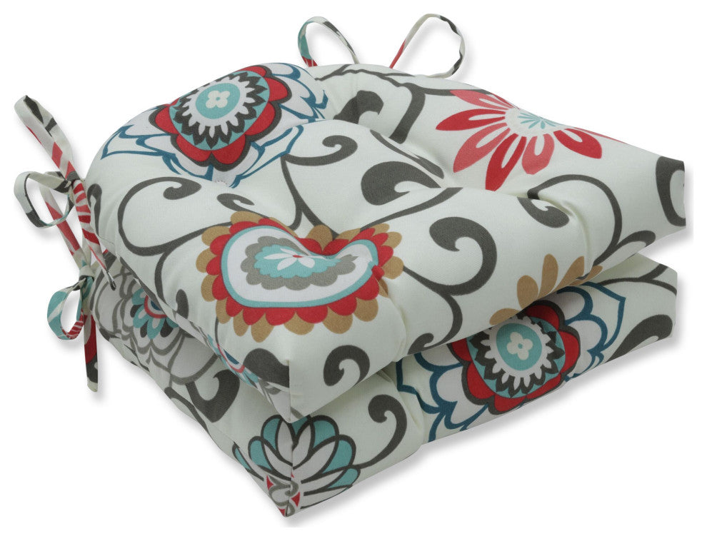 Pom Pom Play Peachtini Outdoor Deluxe Tufted Chairpad Set of 2