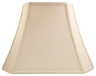 Royal Designs Rectangle Cut Corner Lamp Shade, Eggshell, (7x10)x(12.25x18)x13.25