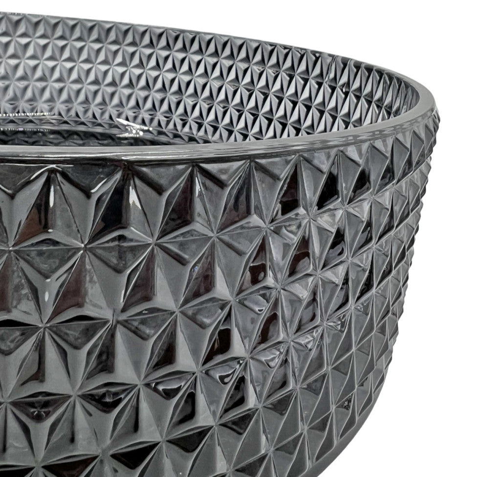 CastelloUSA Scotch Round Glass Crystal Bathroom Vessel Sink Basin, Black, 16"