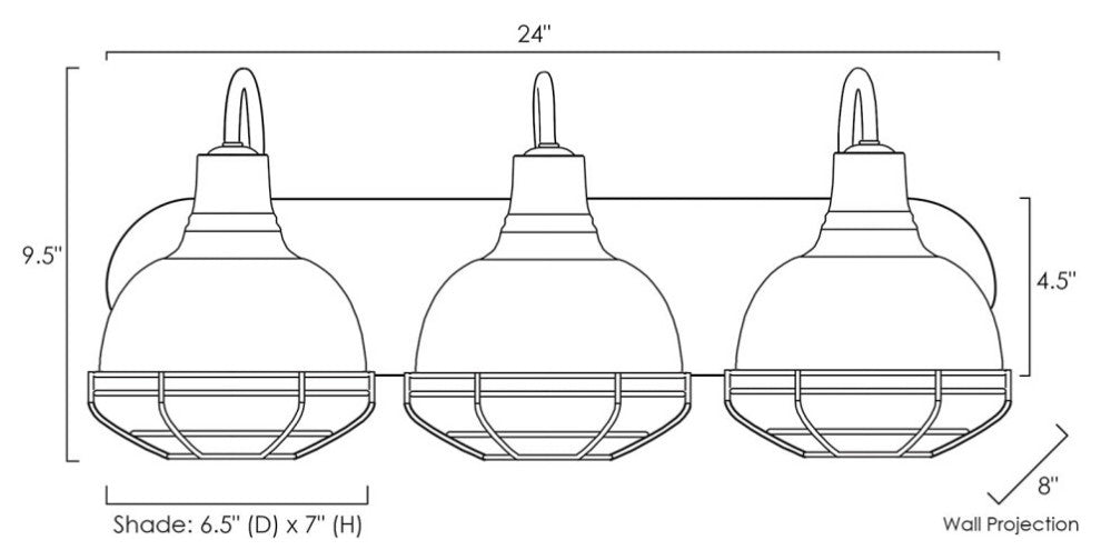 3-Light Farmhouse Wall Lights Industrial Wall Lightinng Fixturure Bronze Finish