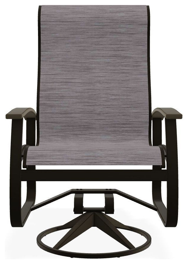 Belle Isle Sling Outdoor Swivel Rocker, Fossil/Beachwood