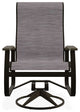 Belle Isle Sling Outdoor Swivel Rocker, Fossil/Beachwood