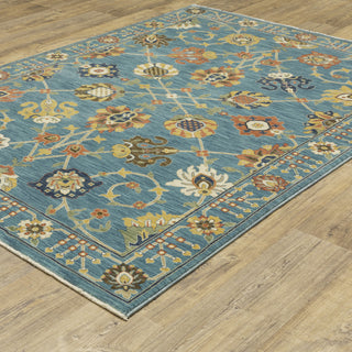 Fabienne Floral Indoor Area Rug, Blue, 3'3"x5'