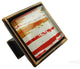 Hand Brushed Red Orange Streaks Crystal Glass Oil Rubbed Bronze Classic Knob