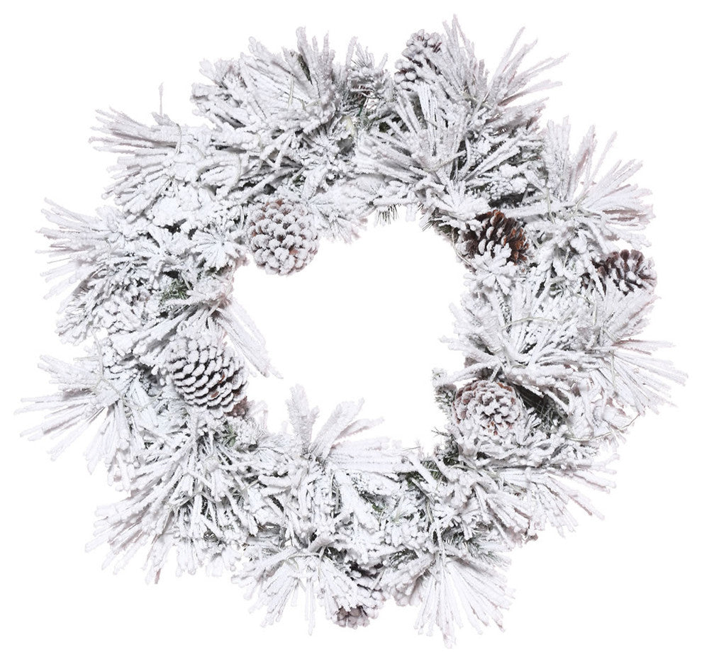 Vickerman 30" Flocked Atka Pine Wreath 126T