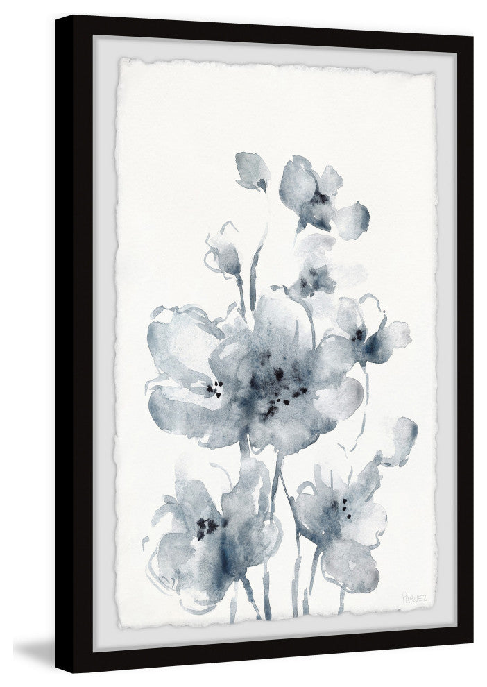 "Melting White Poppies" Framed Painting Print