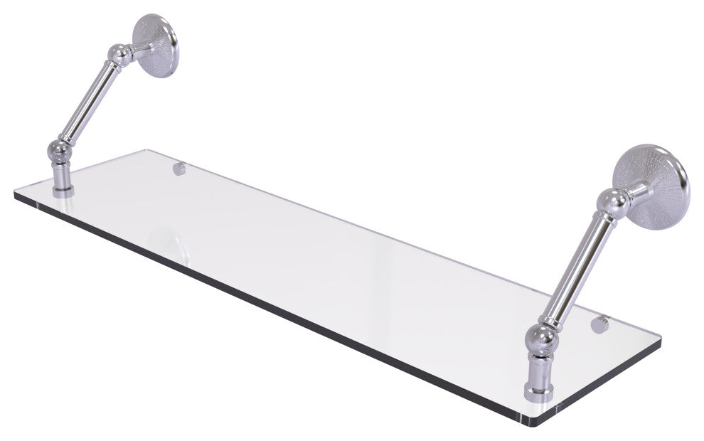 Prestige Monte Carlo 30" Floating Glass Shelf, Satin Chrome