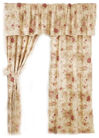 Greenland Antique Rose Panel Window Curtains, Set of 2