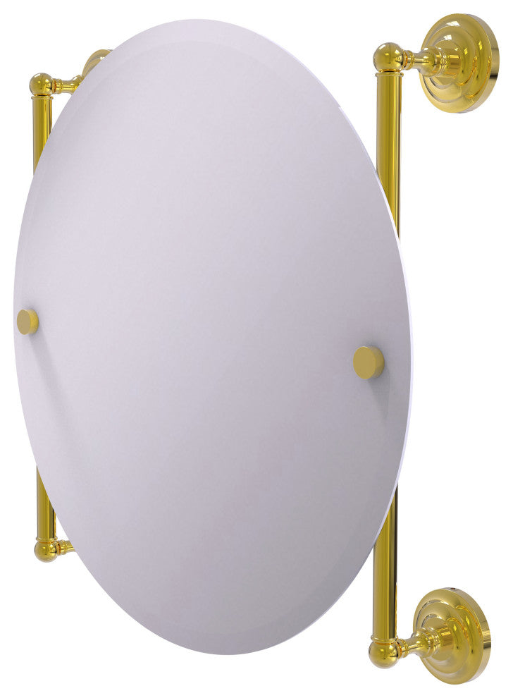 Allied Brass Que New Collection Round Frameless Rail Mounted Mirror