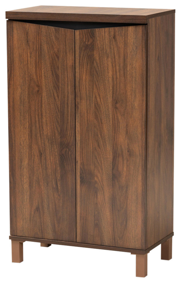 Dori Modern Shoe Cabinet, Walnut Brown