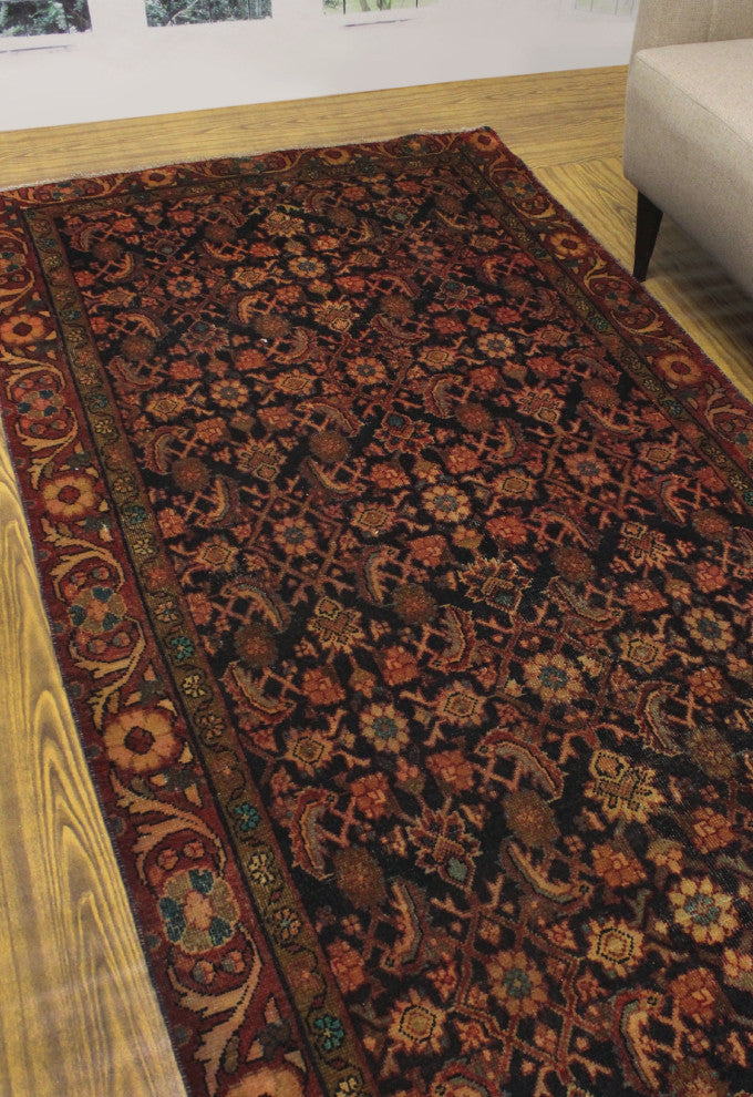 Semi Antique Hadiiye Rust Runner, 4'6x9'6