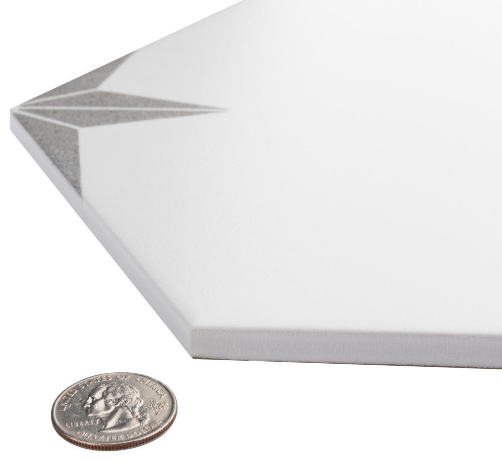 Stella Hex Silver Porcelain Floor and Wall Tile