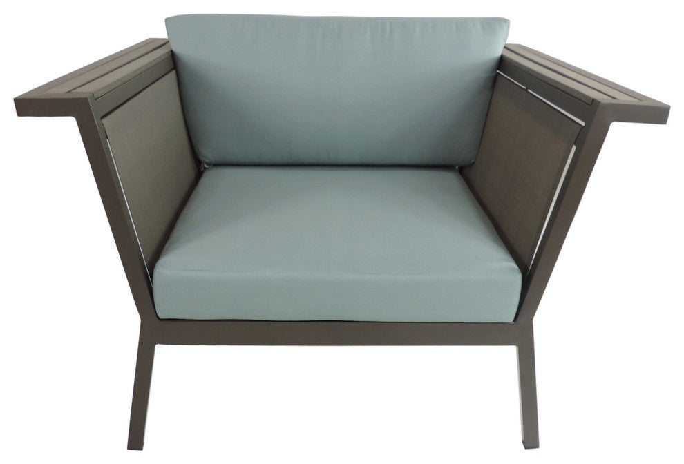 Riviera Geo Club Chair with Sunbrella Fabric Cushions, Canvas Buttercup