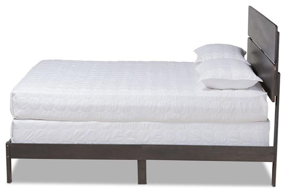 Baxton Studio Anthony Dark Gray Oak Finished Wood King Size Panel Bed