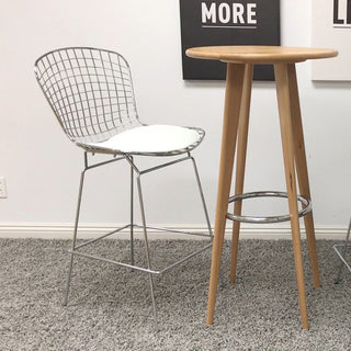 EZ Mod Chrome Wire Barstool, Pad: White