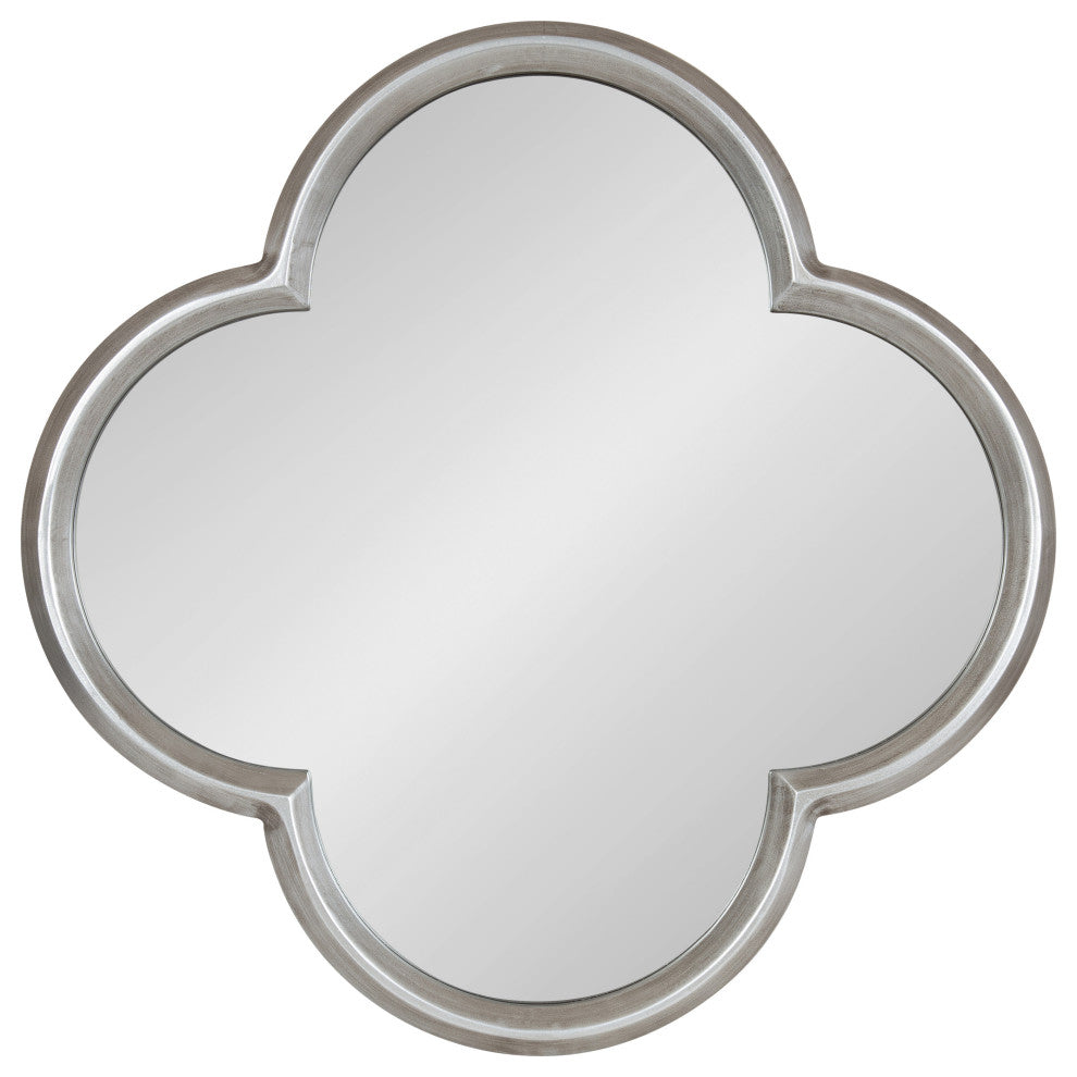 Krisi Scalloped Framed Wall Mirror, Silver, 28x28