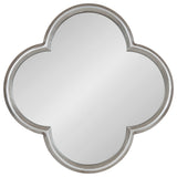 Krisi Scalloped Framed Wall Mirror, Silver, 28x28