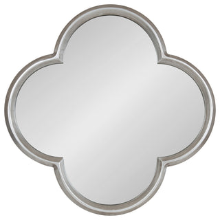 Krisi Scalloped Framed Wall Mirror, Silver, 28x28