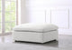 Serene Linen Textured Fabric Deluxe Comfort Modular Ottoman, Cream