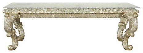 Vatican Dining Table, Light Gold Finish