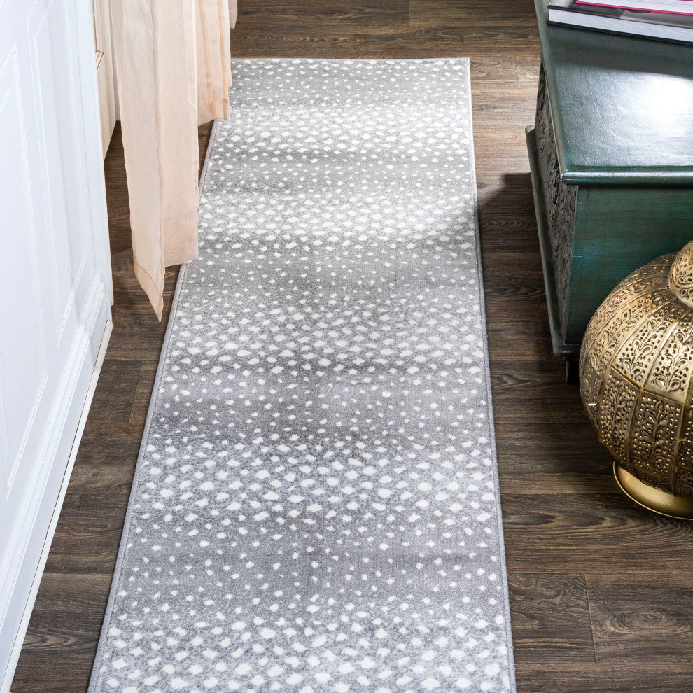 Antelope Modern Animal Gray/Cream 2 ft. x 8 ft. Runner Rug