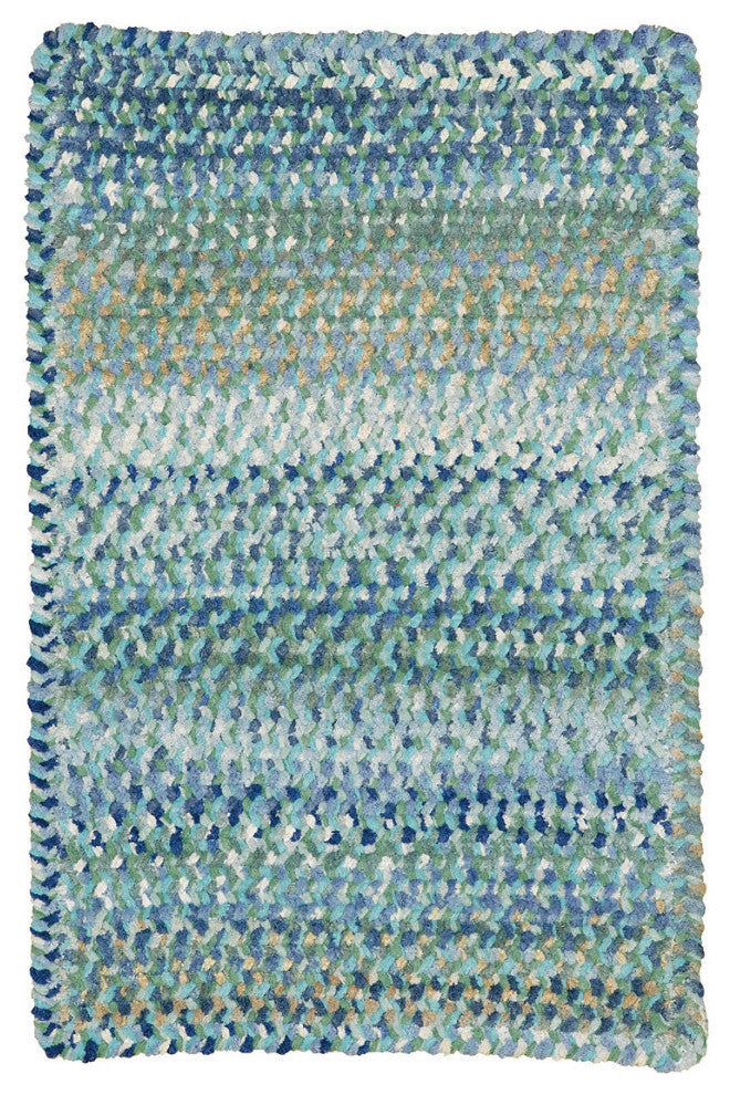 Capel Ocracoke Light Blue 0425_425 Braided Rugs - 24" X 8' Runner Cross Sewn Rec