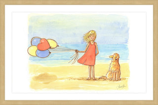 "Windy Beach" Framed Painting Print