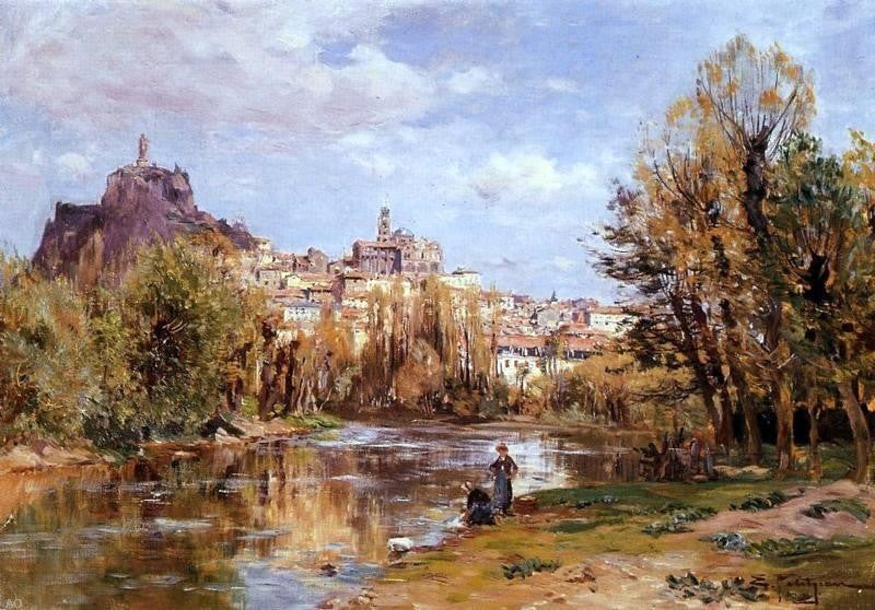 Edmond Marie Petitjean The Village of Puy en Valay Wall Decal Print