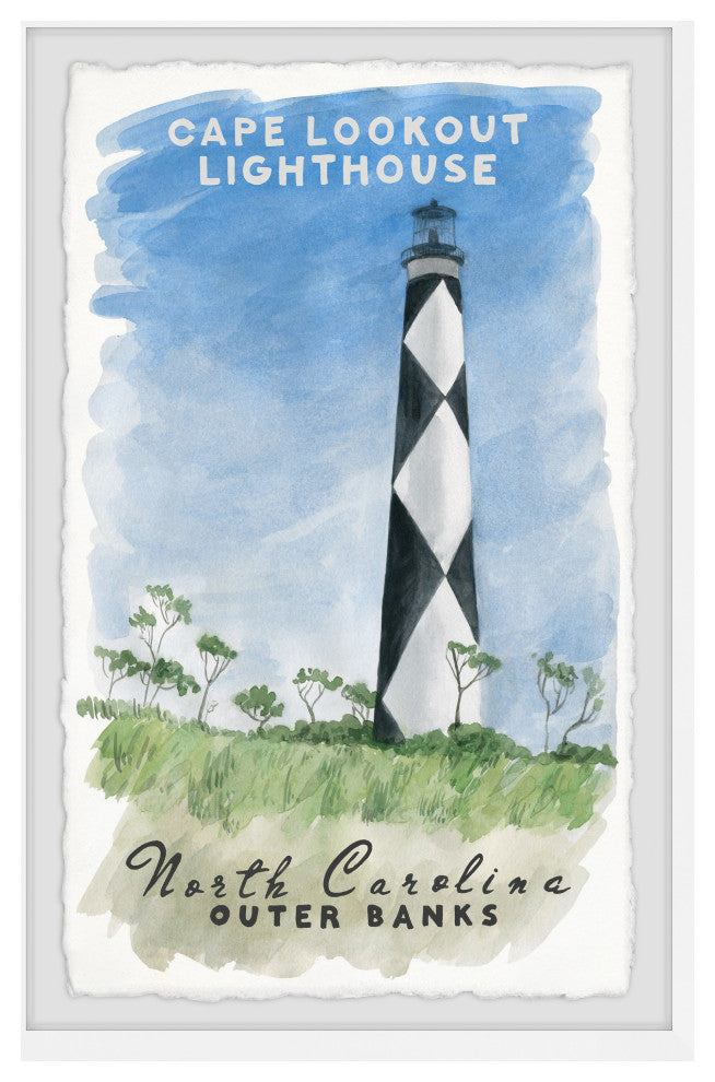 "Cape Lighthouse" Framed Painting Print, 24x36