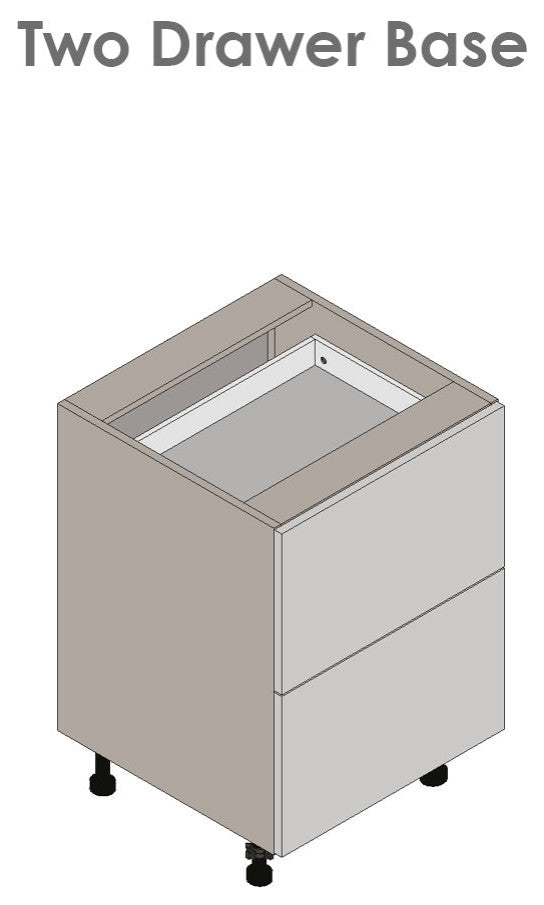 30 Base Cabinet-Double Door-Two Drawer-with Grey Gloss door